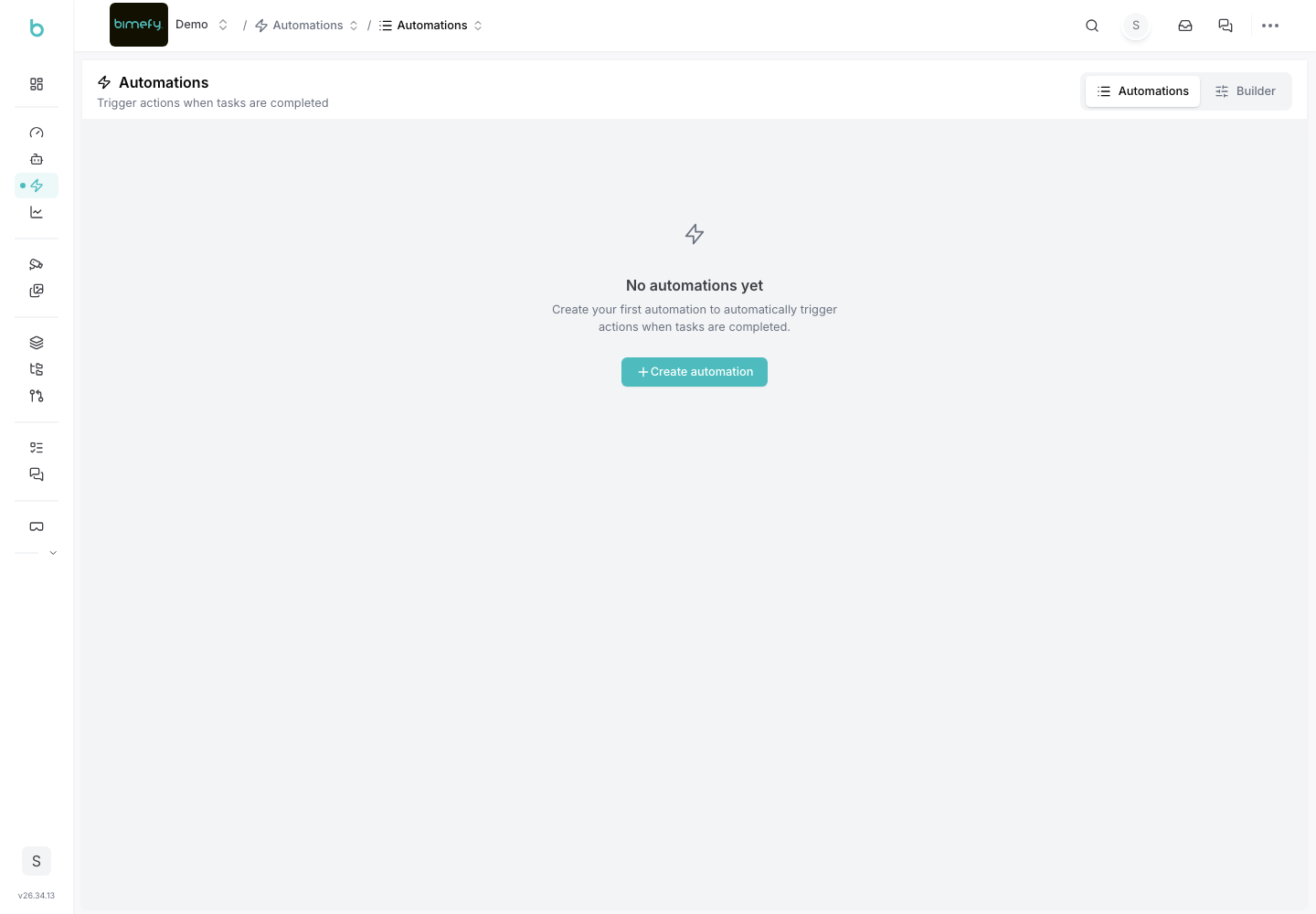 Automations workspace