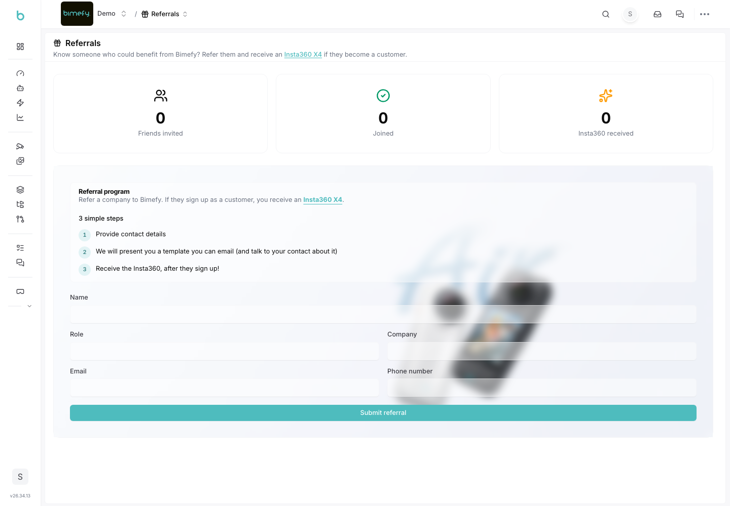 Project referrals page